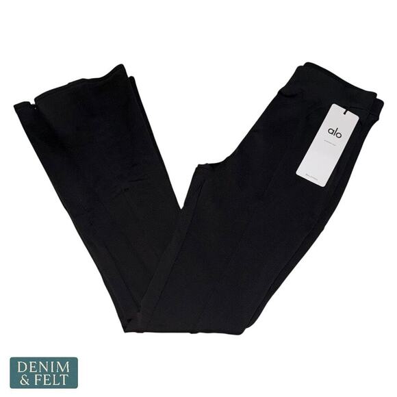 Alo Yoga High-Waist Zip It Flare Leggings Black Sculpting Stretch Size S NEW - Picture 9 of 16